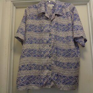 BOGARI SOFT SILK TROPICAL ISLAND GIRL BLOUSE SHIRT L